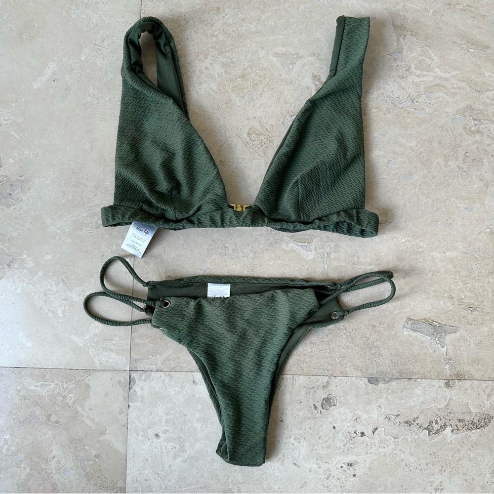 Blue Life Planet Blue Deep Green Bikini Set